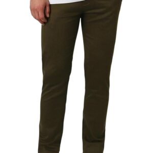 Peter England Men's Super Slim Fit Stretchable Cotton Satin Casual Trousers | Office Sleek & Trendy Look